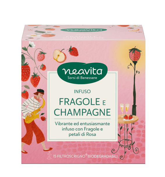 Neavita - Filtroscrigno Fragole e Champagne Infuso Entusiasmante e Vibrante Confezione 15 Filtri