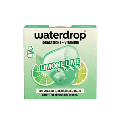 Waterdrop - Microdrink Idratazione e Vitamine Gusto Limone Lime Confezione 12 Cubetti Effervescenti