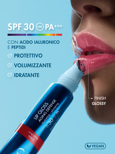 Miamo - Lip Gloss Aging Defense Protezione Solare Labbra Spf 30 Uva Pink