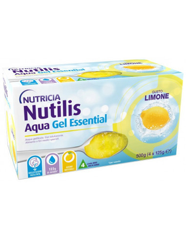 Nutilis Aqua Gel Essential Alimento Medico Disfagia Confezione 4 Pezzi da 125 Gr