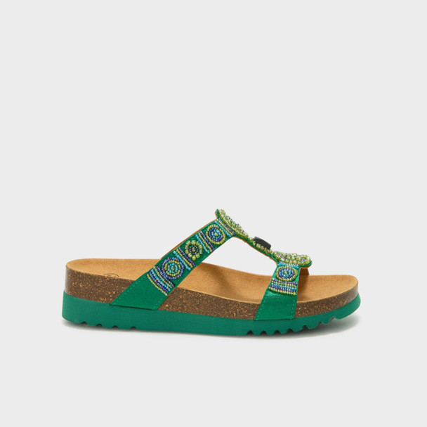 Scholl - Sandali Bogotà Wedge Verde Blu Numero 38 Confezione 1 Paio