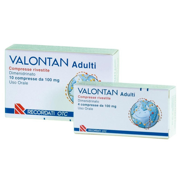 Valontan - Adulti 100 Mg Trattamento Nuasea, Vomito Confezione 10 Compresse Rivestite