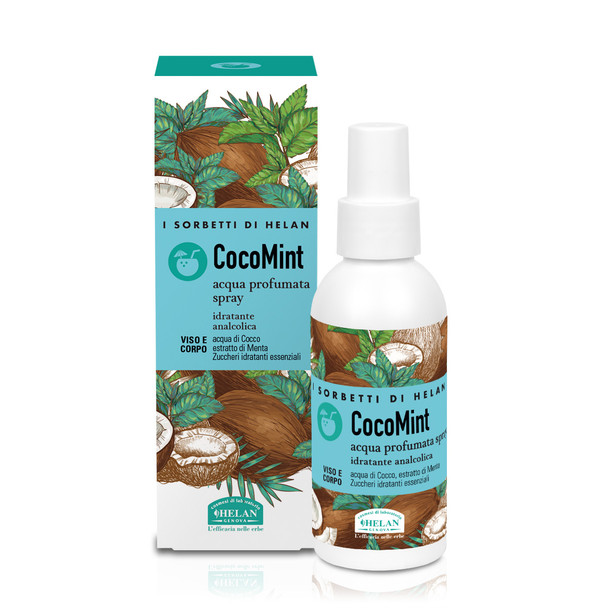Helan - I Sorbetti Acqua Profumata Viso e Corpo Cocco Menta Confezione 100 Ml