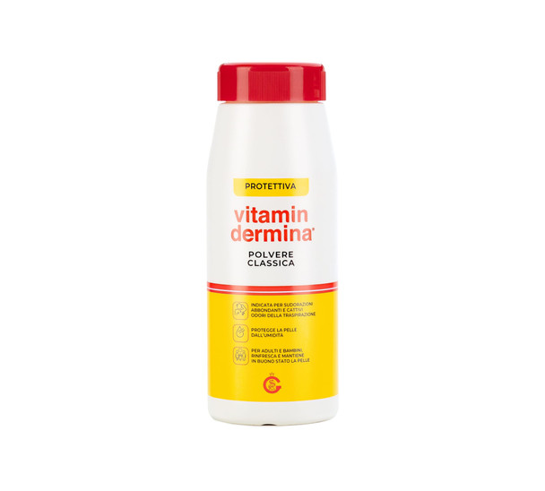 Vitamindermina - Polvere Classica Protettiva Lenitiva Corpo Adulti e Bambini Confezione 100 Gr