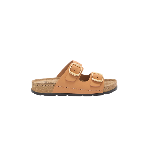 Scholl - Bora 2 Buckles Sandalo In Memory Cushion Cognac Numero 39 Confezione 1 Paio