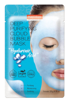 Purederm - Maschera Viso Bubble Purificante All'Acido Ialuronico Confezione 1 Pezzo