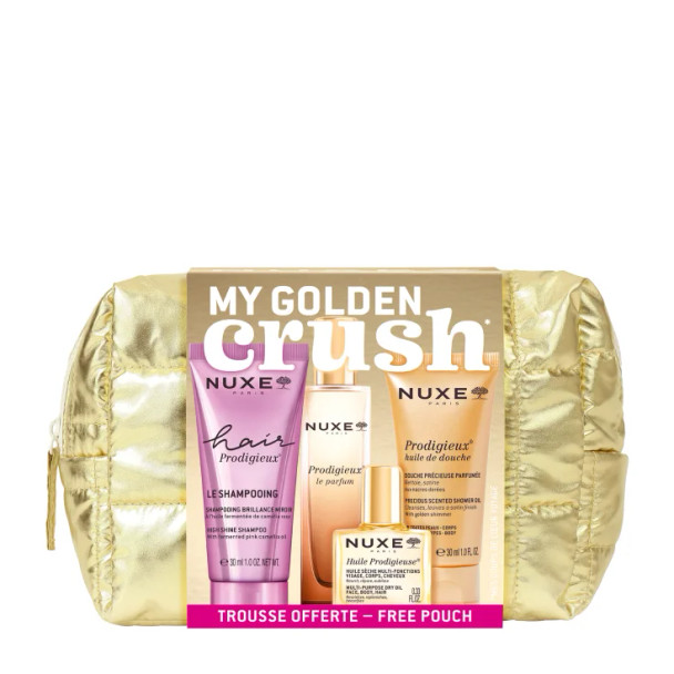 Nuxe - My Golden Crush Trousse Shampoo Prodigeux + Huile Prodigieuse + Le Parfum Prodigieux + Olio Doccia Prodigieux Confezione 4 Pezzi