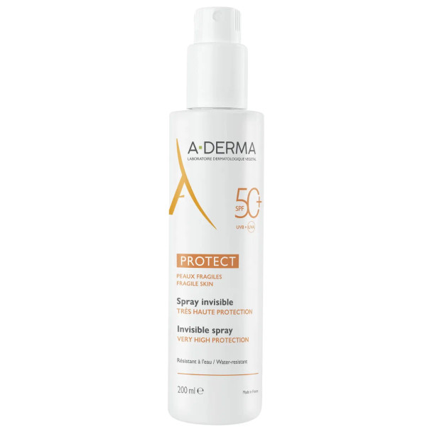 A-Derma Protect SPF 50+ Spray Solare Bambini Viso e Corpo Confezione 200 Ml