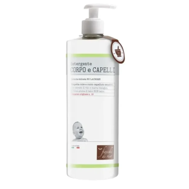 Fiocchi Di Riso - Detergente Corpo e Capelli Talco Formula No Lacrime Confezione 750 Ml