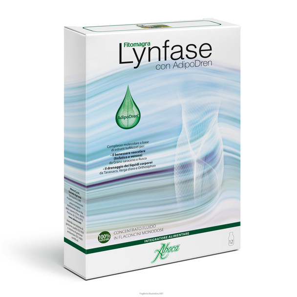 Aboca - Lynfase Fitomagra Benessere Linfatico E Drenaggio Dei Liquidi Confezione 12 Flaconcini (Esaurimento Scorte)