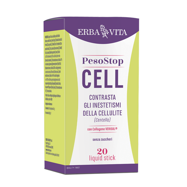 Erbavita - Peso Stop Cell Integratore Senza Zuccheri Contro Gli Inestetismi Cutanei Confezione 20 Liquid Stick