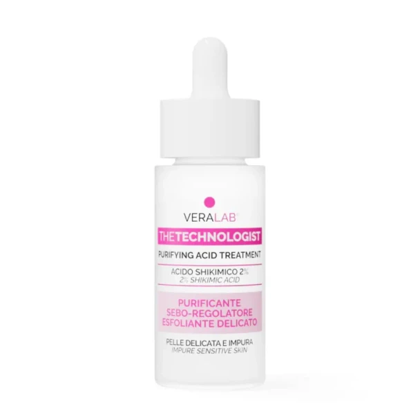 Veralab - The Technologist Acido Shikimico 2% Siero Viso Purificante Pelli Impure Confezione 30 Ml