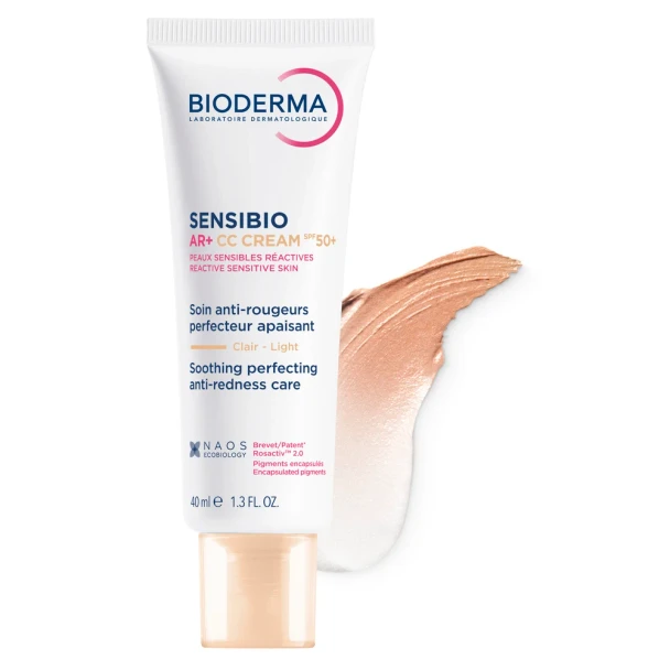 Bioderma - Sensibio AR+ CC Cream Spf50+ Crema Viso Anti Rossore Colorazione Light Confezione 40 Ml