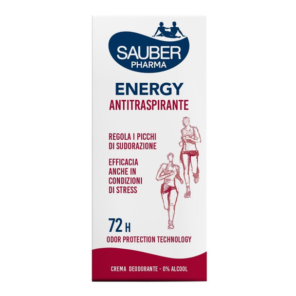 Sauber - Energy Deodorante In Crema Antitraspirante Regola I Picchi Di Sudorazione 72H Confezione 35 Ml