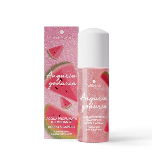 Veralab Anguria Goduria Acqua Profumata Illuminante Corpo e Capelli con Glitter Confezione 100 Ml