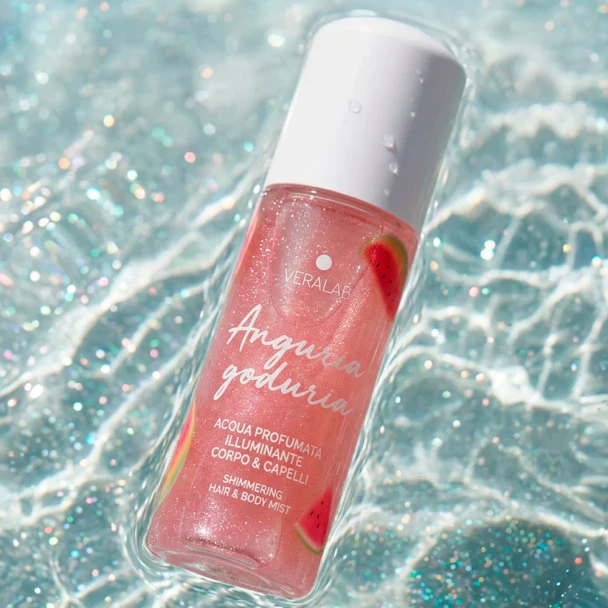 Veralab - Anguria Goduria Acqua Profumata Illuminante Corpo e Capelli con Glitter Confezione 100 Ml
