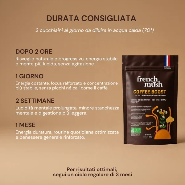 French Mush - Coffee Boost Bevanda Bio Caffè Energia E Concentrazione Confezione 20 Dosi