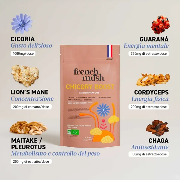 French Mush - Chicory Boost Bevanda Bio Alla Cicoria Energia E Concentrazione Confezione 20 Dosi