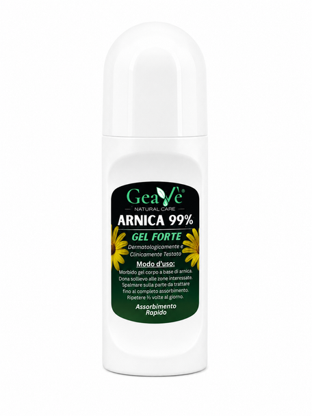 Geavè - Arnica 99% Gel Forte Roll On Per Tensioni Muscolari E Articolari Confezione 50 Ml