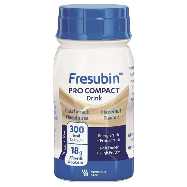 Fresenius Kabi - Fresubin Pro Compact Drink Gusto Nocciola Nutriente e Proteico Confezione 4 Flaconi (Scadenza Prodotto 28/11/2026)