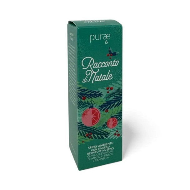 Purae - Racconto Di Natale Sinergia Spray Con Oli Essenizali Arancia, Cannella, Garofano E Mandarino Confezione 60 Ml