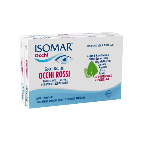 Isomar - Gocce Oculari Occhi Rossi Rinfrescante E Lenitivo Confezione 10+10 Flaconcini