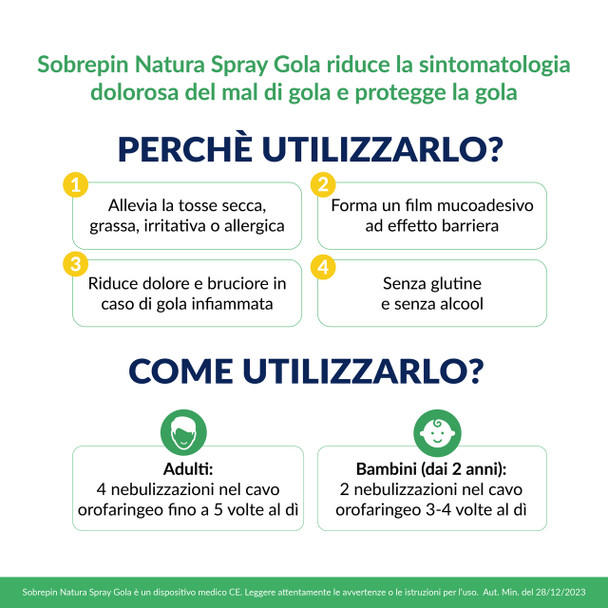 Sobrepin - Natura Spray Gola Lenitivo Confezione 20 Ml