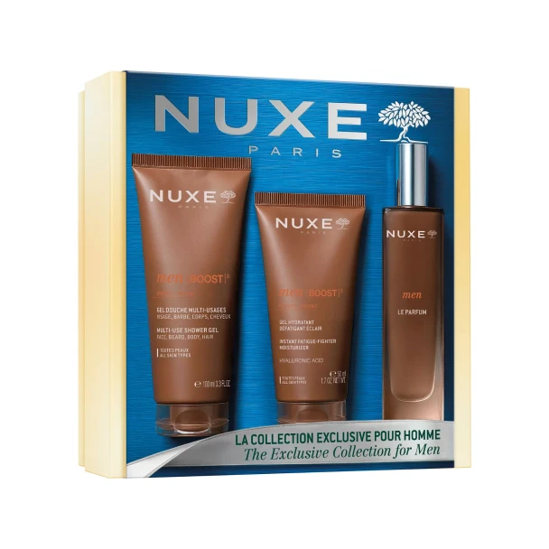 Nuxe - Cofanetto Natale Uomo La Collection Exclusive Gel Doccia+Profumo+Gel Idratante Confezione 3 Pezzi