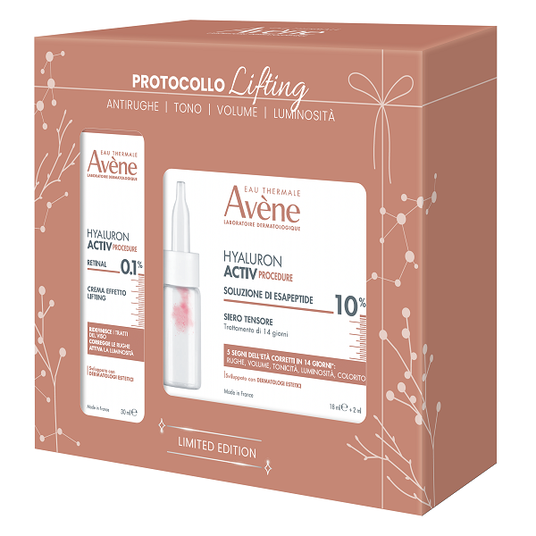 Avène - Cofanetto Natale Hyaluron Activ Procedure Crema Lifting Retinolo + Siero Tensore Confezione 2 Pezzi