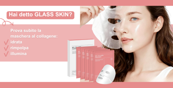 banner maschere viso al collagene per una glass skin 