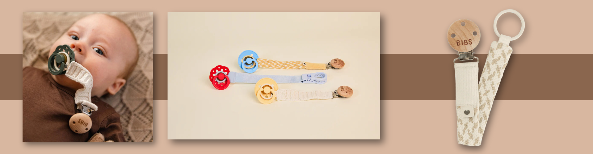 Accessori BIBS per succhietti: clip per ciuccio e portaciuccio sicuri e colorati per neonati