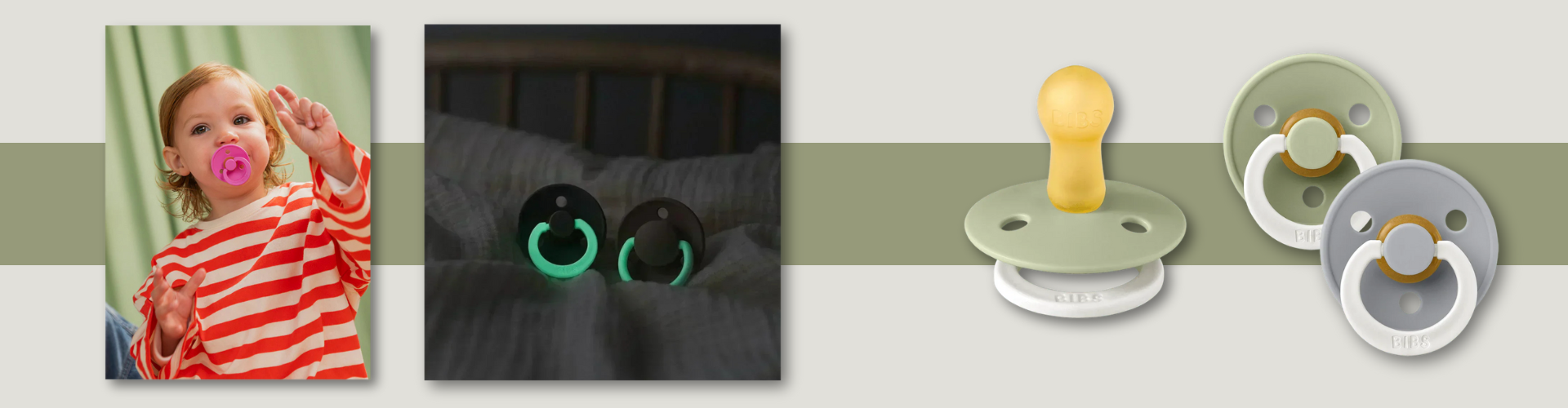 Ciucci BIBS in lattice naturale morbidi e sicuri per neonati, disponibili in due taglie