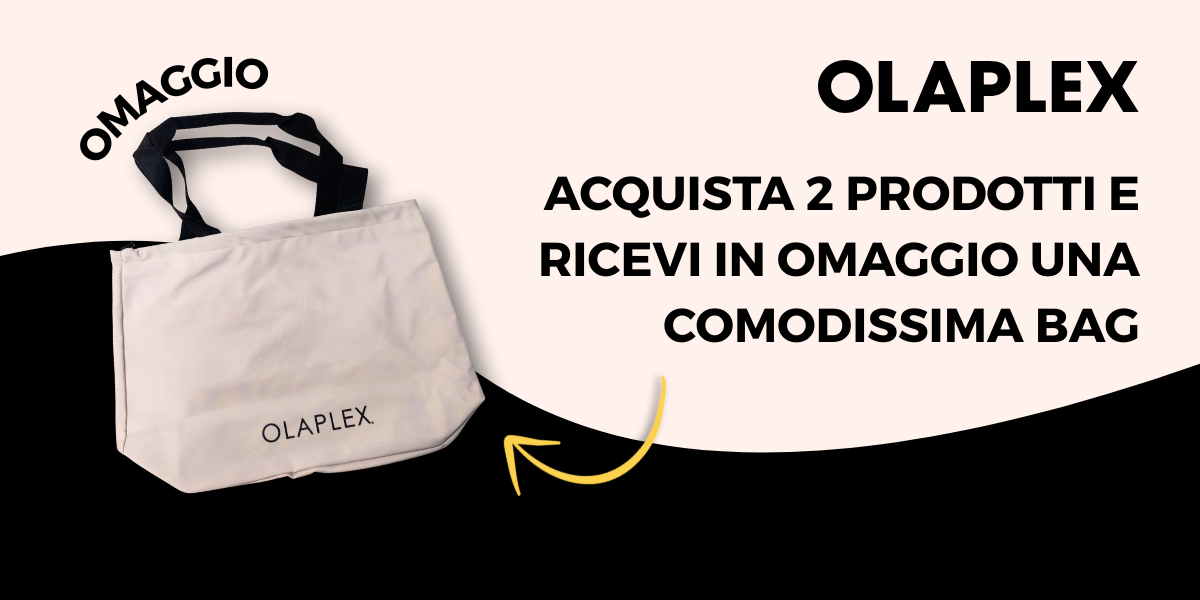 Banner Omaggio Olaplex: ricevi un regalo esclusivo con l’acquisto di prodotti professionali Olaplex per capelli.