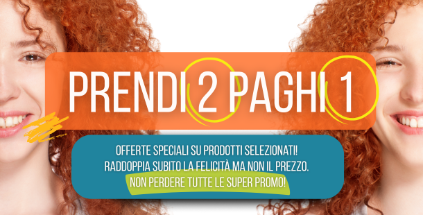 Offerta prendi due paghi uno su cosmetici e prodotti selezionati
