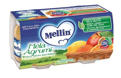 Mellin - Omogeneizzato Mela Agrumi Confezione 2X100 Gr