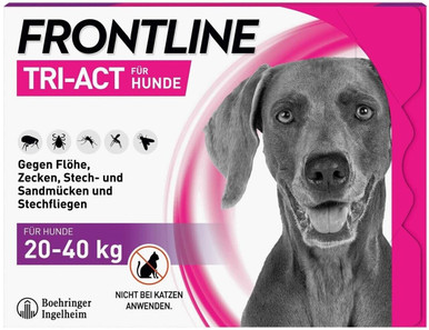 Frontline - Tri-Act Antiparassitario Cani 20 a 40 Kg Confezione 3 Pipette