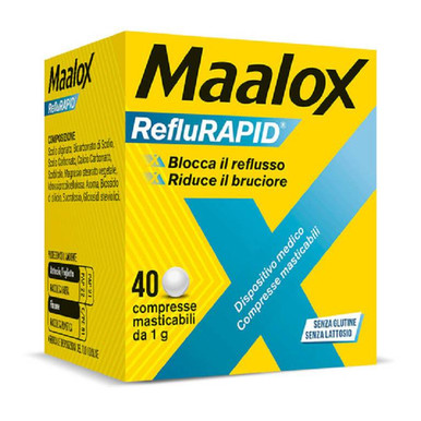 Maalox - RefluRAPID Trattamento Reflusso Gastroesofageo Confezione 40 Compresse