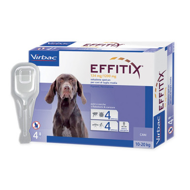 Effitix Antiparassitario Per Cani 10-20kg Confezione 4X2.20 Ml img