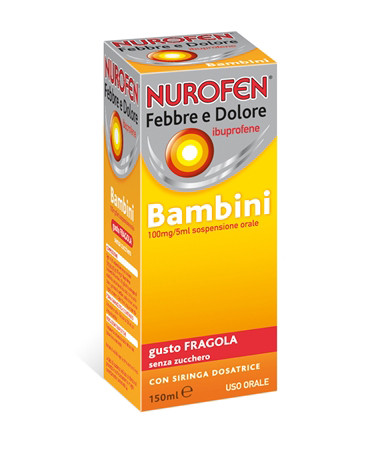 Nurofen - Febbre e Dolore Bambini 100Mg/5Ml Gusto Fragola Confezione 150 Ml