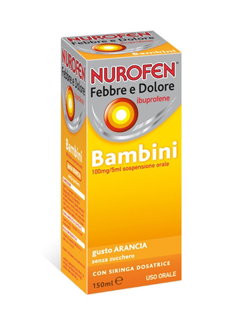 Nurofen - Febbre e Dolore Bambini 100Mg/5Ml Gusto Arancia Confezione 150 Ml