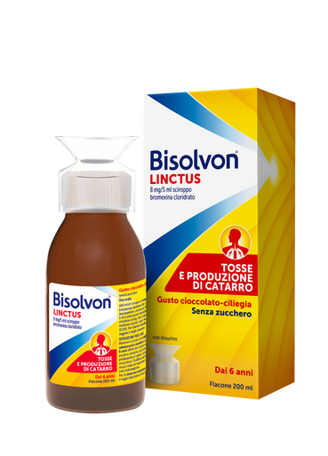 Bisolvon - Linctus Sciroppo 8 Mg/5Ml Gusto Cioccolato-Ciliegia Confezione 200 Ml