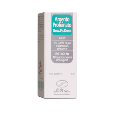 New Fa.Dem. - Argento Proteinato Adulti 1% Gocce Nasali e Auricolari Confezione 10 Ml