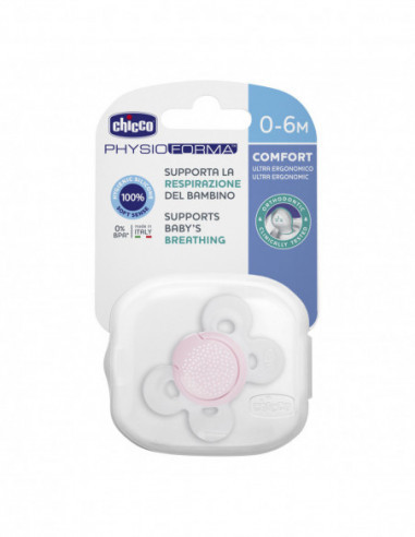 Chicco - Succhietto Physio Silicone Rosa 0/6M+ Confezione 1 Pezzo