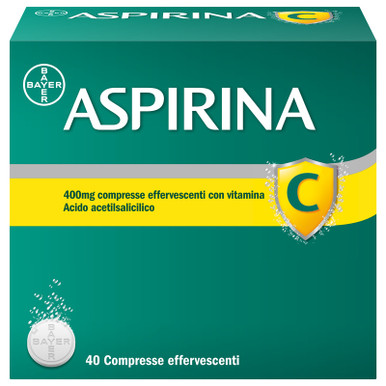 Aspirina - C Antinfiammatorio e Antidolorifico per Influenza Raffreddore e Febbre con Vitamina C 40 Compresse Effervescenti