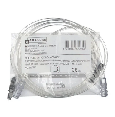 Air Liquide - Tubo Per Aerosol + Raccordo Femmina/Femmina + 2 Adattatori Confezione 1X1,5 M