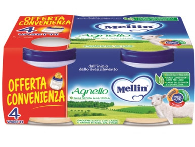 Mellin - Omogeneizzato Con Carne Di Agnello Confezione 4X80 Gr