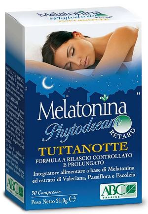 Abc - Melatonina Phytodream Tuttanotte Retard Integratore Sonno Confezione 30 Compresse