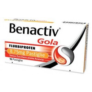 Benactiv - Gola Arancia Senza Zucchero Confezione 16 Pastiglie