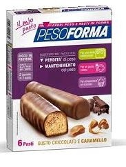 Pesoforma - Barretta Cioccolata e Caramello Confezione 12 Pezzi