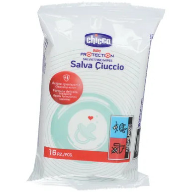 Chicco - Salviette Pulisci Ciuccio Confezione 16 Salviettine